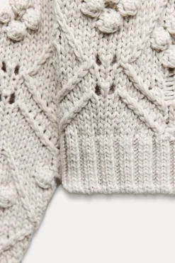 Hot JERSEY PUNTO TRENZADO POMPONES Mujer Cárdigan / Jerséis|Punto