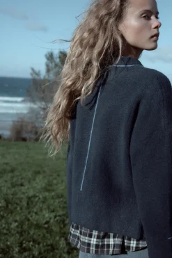 Outlet JERSEY PUNTO VIVOS CONTRASTE Mujer Cárdigan / Jerséis|Punto