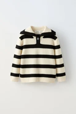 Niños ZARA 6 - 14 Años·Punto<JERSEY RAYAS CUELLO