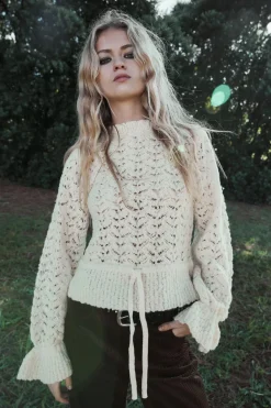 Best JERSEY ROMÁNTICO PUNTO CALADOS Mujer Cárdigan / Jerséis|Punto