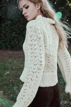 Best JERSEY ROMÁNTICO PUNTO CALADOS Mujer Cárdigan / Jerséis|Punto