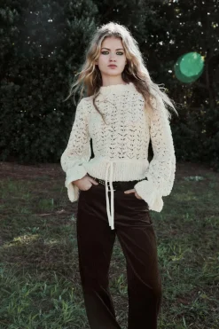 Best JERSEY ROMÁNTICO PUNTO CALADOS Mujer Cárdigan / Jerséis|Punto