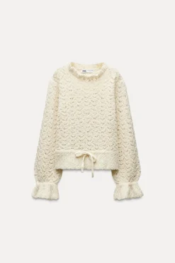 Best JERSEY ROMÁNTICO PUNTO CALADOS Mujer Cárdigan / Jerséis|Punto