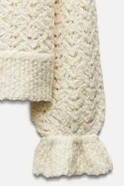 Best JERSEY ROMÁNTICO PUNTO CALADOS Mujer Cárdigan / Jerséis|Punto