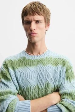 Fashion JERSEY TRENZAS ESTAMPADO SPRAY Hombre Jerséis / Chaquetas