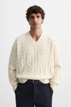 New JERSEY TRENZAS LANA Hombre Jerséis / Chaquetas