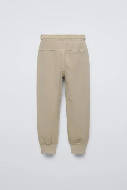 Niños ZARA 6 - 14 Años·Pantalones<JOGGER FELPA CREMALLERAS