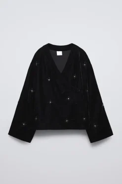 Niños ZARA 6 - 14 Años·Abrigos<KIMONO TERCIOPELO ABALORIOS