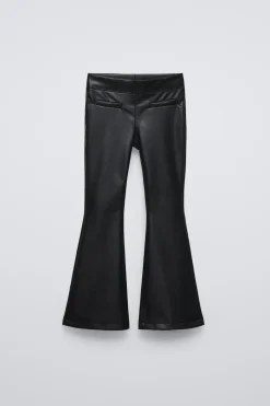 Niños ZARA 6 - 14 Años·Pantalones|6 - 14 Años·Leggings<LEGGING FLARE EFECTO PIEL