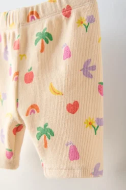 Niños ZARA 6 - 18 Meses·Conjuntos|6 - 18 Meses·Pantalones / Leggings<LEGGING RIB CICLISTA FRUTAS