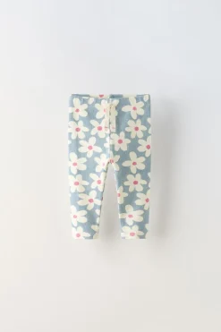 Niños ZARA 6 - 18 Meses·Conjuntos|6 - 18 Meses·Pantalones / Leggings<LEGGING RIB FLORES