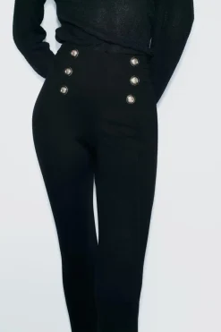 Sale LEGGINGS BOTONES DORADOS Mujer Pantalones