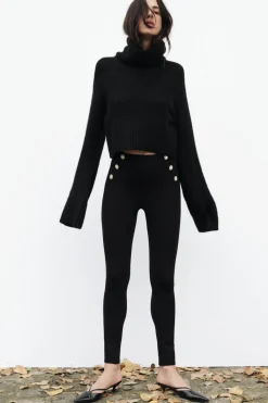 Clearance LEGGINGS BOTONES JOYA TIRO MEDIO Mujer Pantalones