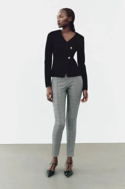 Hot LEGGINGS CUADROS TIRO MEDIO Mujer Pantalones