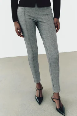 Hot LEGGINGS CUADROS TIRO MEDIO Mujer Pantalones