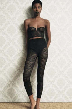 Hot LEGGINGS ENCAJE Mujer Pantalones|Lenceria