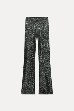 Outlet LEGGINGS FLARE LENTEJUELAS Mujer Pantalones