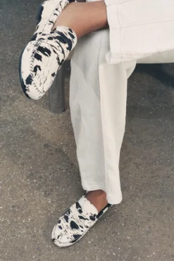 New MOCASÍN ESTAMPADO ANIMAL PIEL Mujer Zapatos