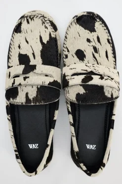 New MOCASÍN ESTAMPADO ANIMAL PIEL Mujer Zapatos