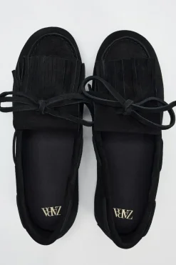 Hot MOCASÍN FLECOS SERRAJE Mujer Zapatos