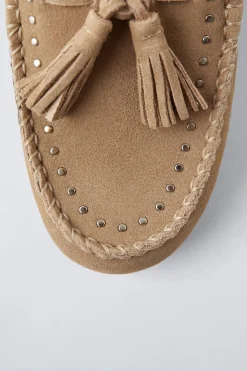 Niños ZARA 6 - 14 Años·Zapatos<MOCASÍN PIEL TACHAS