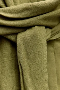 Outlet MONO ANCHO NUDO CON LINO Mujer Vestidos