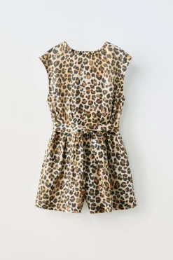 Niños ZARA 6 - 14 Años·Vestidos / Monos<MONO CORTO ANIMAL PRINT