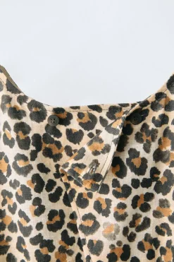 Niños ZARA 6 - 14 Años·Vestidos / Monos<MONO CORTO ANIMAL PRINT