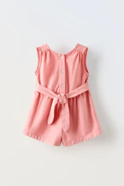 Niños ZARA 1½ - 6 Años·Vestidos / Petos|1½ - 6 Años·Faldas / Bermudas<MONO CORTO CINTURÓN