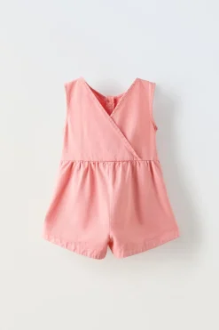 Niños ZARA 1½ - 6 Años·Vestidos / Petos|1½ - 6 Años·Faldas / Bermudas<MONO CORTO CINTURÓN