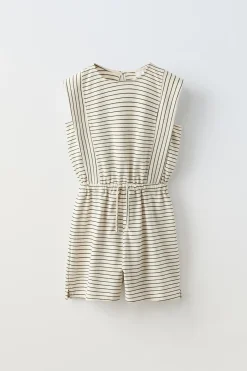 Niños ZARA 6 - 14 Años·Vestidos / Monos<MONO CORTO RAYAS