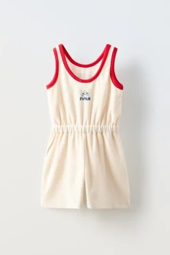 Niños ZARA 6 - 14 Años·Vestidos / Monos|6 - 14 Años·Faldas / Bermudas<MONO CORTO TOALLA STITCH © DISNEY