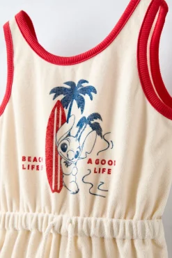 Niños ZARA 6 - 14 Años·Vestidos / Monos|6 - 14 Años·Faldas / Bermudas<MONO CORTO TOALLA STITCH © DISNEY