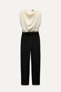 Discount MONO CREPE COMBINADO CINTURÓN Mujer Vestidos