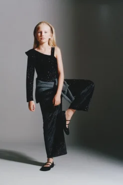 Niños ZARA 6 - 14 Años·Vestidos / Monos<MONO LARGO VELOUR BRILLO