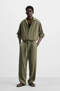 New MONO VISCOSA CINTURÓN Hombre Pantalones