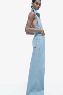 New MONO Z1975 DENIM HALTER Mujer Vestidos