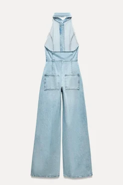 New MONO Z1975 DENIM HALTER Mujer Vestidos