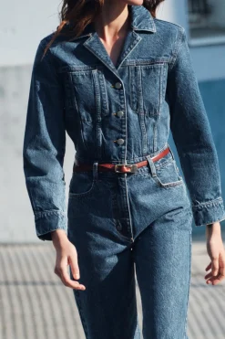 Hot MONO Z1975 LARGO DENIM Mujer Vestidos