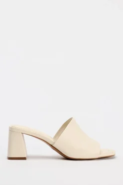 Hot MULE PIEL TACÓN ANCHO Mujer Zapatos