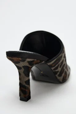 Fashion MULE PIEL ESTAMPADO ANIMAL Mujer Zapatos