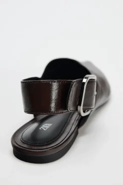 Outlet MULE PIEL HEBILLA Mujer Zapatos