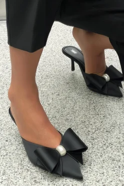 Hot MULE TACÓN PERLA LAZO Mujer Zapatos