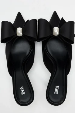 Hot MULE TACÓN PERLA LAZO Mujer Zapatos