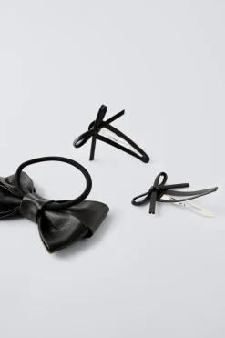 Niños ZARA 1½ - 6 Años·Accesorios|6 - 14 Años·Accesorios<PACK COLETERO Y PINZAS LAZO EFECTO PIEL