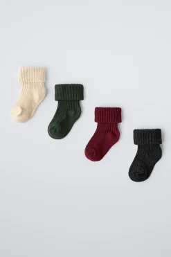 Niños ZARA 0 - 6 Meses·Ropa Interior / Pijamas|6 - 18 Meses·Accesorios / Calcetines<PACK CUATRO CALCETINES COLORES