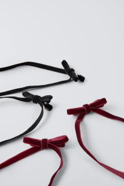 Niños ZARA 1½ - 6 Años·Accesorios|6 - 14 Años·Accesorios<PACK CUATRO CLIPS LAZOS VELVET