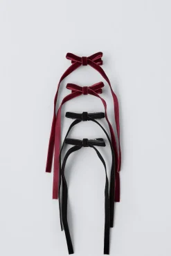 Niños ZARA 1½ - 6 Años·Accesorios|6 - 14 Años·Accesorios<PACK CUATRO CLIPS LAZOS VELVET