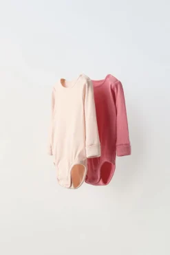 Niños ZARA 0 - 6 Meses·Bodies / Camisas|0 - 6 Meses·Ropa Interior / Pijamas<PACK DOS BODIES RIB AJUSTABLES
