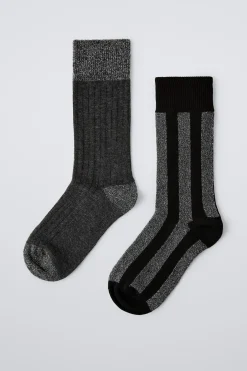 Niños ZARA 1½ - 6 Años·Ropa Interior / Calcetines|6 - 14 Años·Ropa Interior / Calcetines<PACK DOS CALCETINES BRILLO